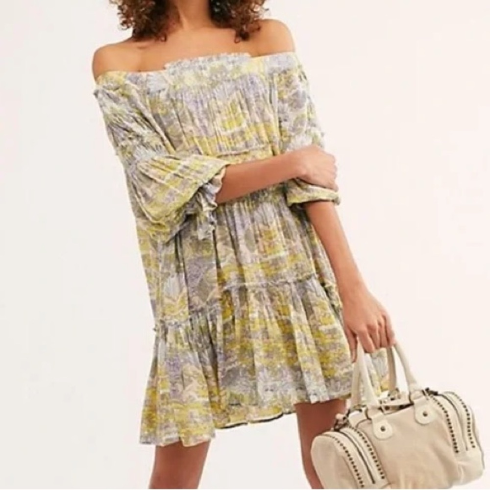 See Ya Later Dress Womens Size XS Bohemian Elephant Print Flowy